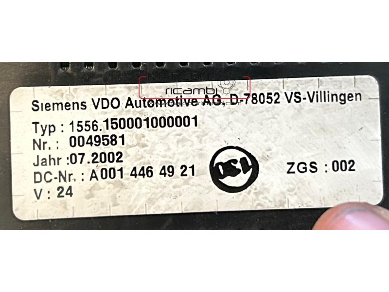 QUADRO STRUMENTI ATEGO MERCEDES A0014464921 1556.150001000001
