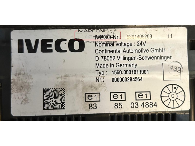 QUADRO STRUMENTI EUROCARGO IVECO 5801405209 1569.0001011001