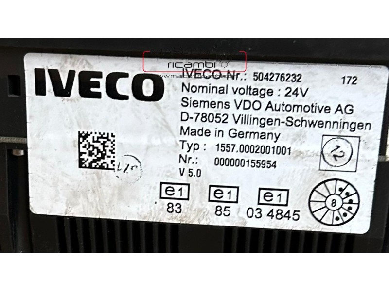 QUADRO STRUMENTI IVECO STRALIS 504276232 1557.0002001001