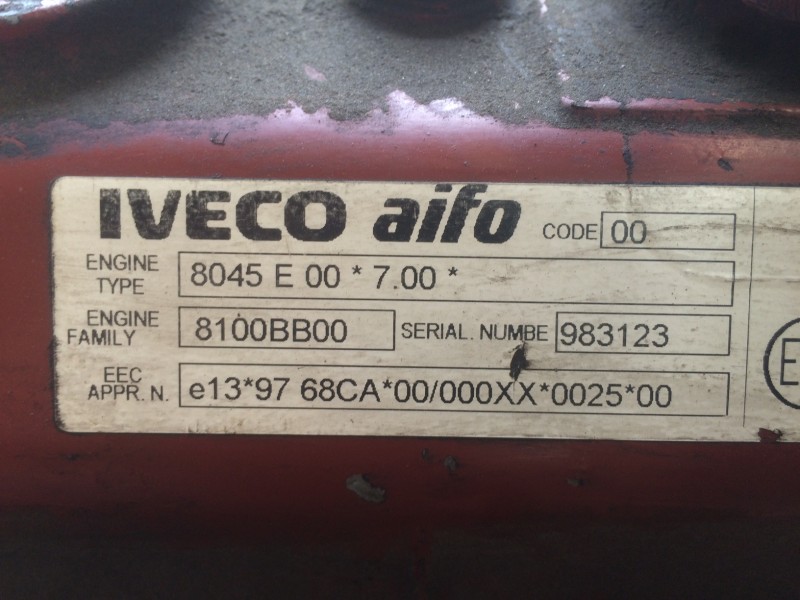 Motore Aifo 8045.05*450  Engine Type 8045 E 00 * 7.00  Family Engine 8100BB