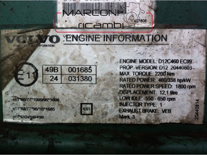 CENTRALINA MOTORE ECU VOLVO FL250 USATA